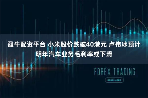 盈牛配资平台 小米股价跌破40港元 卢伟冰预计明年汽车业务毛利率或下滑